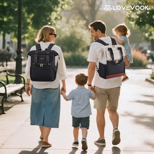 LOVEVOOK Baby Diaper Bag Backpack, Large Bag for Boys & Girls (Black, M-3pcs) - color: Black