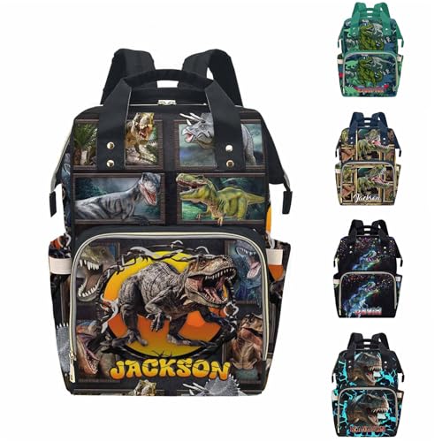 MyPupSocks Custom Dinosaur Diaper Bag Named with Love: Personalized Diaper Bag with Name - Ideal Travel Companion for New Moms Son Grandson - color: Style 7