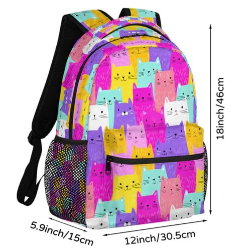 Cat Kids Backpack for Girl Boy Waterproof Kids Back Pack | Cute Animal School Bookbag fit Women Men Lightweight Rucksack Casual Daypack Carry On Bag for Work Hiking Camping Gym Travel - color: Animal Cute Cat