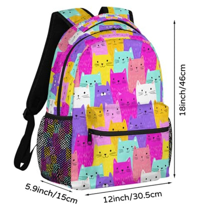Cat Kids Backpack for Girl Boy Waterproof Kids Back Pack | Cute Animal School Bookbag fit Women Men Lightweight Rucksack Casual Daypack Carry On Bag for Work Hiking Camping Gym Travel - color: Animal Cute Cat