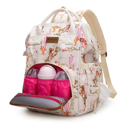 Montana West Wrangler Diaper Bag Backpack Aztec Callie Bag Travel Backpack Purses Western Multi-Function Baby Bags for Mom - color: 3pcs Light Pink