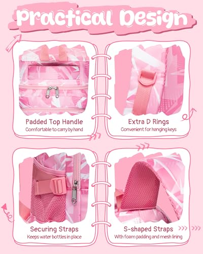 BLUEFAIRY Kids School Backpack for Boys Girls Ages 6-8 8-10 10-12 Elementary Middle School Book Bags with Laptop Compartment Mochilas Escolares para Niños Niñas de 8 10 12 Años (Pink, Geometric) - color: Pink