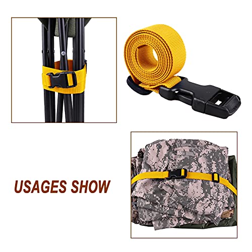 MAGARROW 40" 60" Strap Buckle Packing Straps Adjustable 1-Inch Belt Rope (Set of 10) (1" Wide - 40" Long, Golden Yellow) - color: Golden Yellow, size: 1" Wide - 40" Long