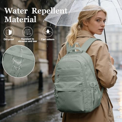 Backpack for College Students Women Men, Aesthetic Backpacks for Middle School, Waterproof Bookbag, Lightweight High School Backpack for Teens Boys Girls(Green) - color: Green