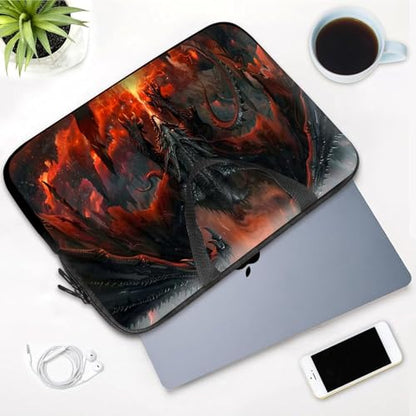 14 15 15.4 15.6 inch Laptop Handle Bag Computer Bag, Pouch Holder Notebook Sleeve Cover Soft Case Compatible for Dell,Lenovo,Toshiba HP, Asus Notebook-Fire-Breathing Dragon - color: Fire-Breathing Dragon