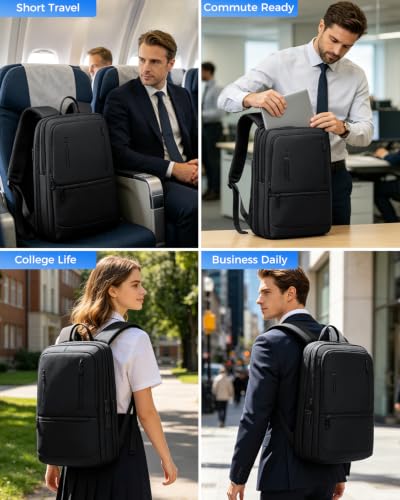 Fenree.geer Slim Laptop Backpack for Men with USB Port, Fits 15.6 Inch | Lightweight Business Backpack, Anti Theft & Water Resistant College Commuter Backpacks for Daily Office Work, Black - style: Slim Backpack