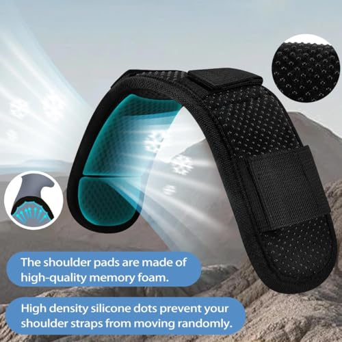 ZINMARK 2-Pack Shoulder Pad Anti-Slip Cushion Breathable Pad for for Laptop Bags, Messenger Bags, Briefcase Bags, Luggage Bags, Tool Bags, Travel Bags and Most Bags, Black - color: Black