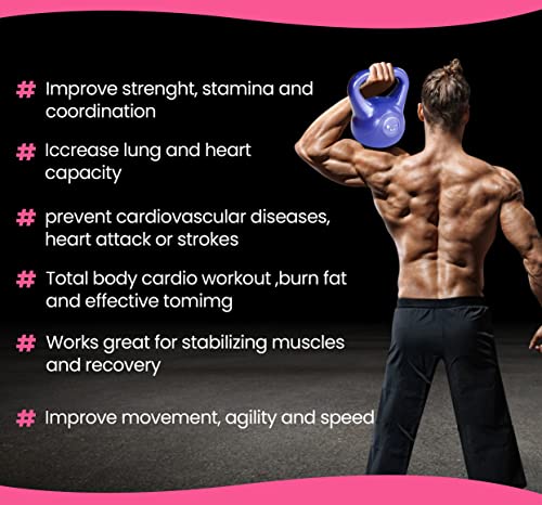 Gymenist Exercise Kettlebell Fitness Workout Body Equipment Choose Your Weight Size - color: 10LB - Hot Pink, size: 10 LB