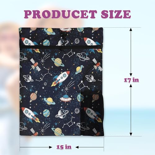 Space Rocket Drawstring Backpack, 15” x 17” Waterproof Swim Bag for Beach Swimming Pool, Lightweight Foldable Gym Bag with Water Bottle Holder for Sports Travel - color: Space Rocket