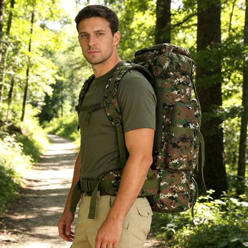 Hiking Backpack for Men 70L/100L Camping Backpack Military Rucksack Molle 3 Days Assault Pack for Climbing | Camping Backpack - color: 70l-jungle