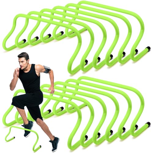 Wettarn 12 Pcs 9" Speed Training Agility Hurdles for Athletes Reliable Training Hurdle Plyometric All Purpose Practice Equipment for Soccer Basketball Football - color: Green