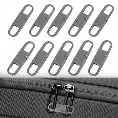 MILAKE 10 Pcs Premium Anti-Theft Zipper Lock, Small Clips for Bags, Backpacks, Purses, Luggage, Zipper Pull Replacement, Durable Multi-Color Set for Travelers, Hikers, and Daily Commuters (Gray) - color: gray
