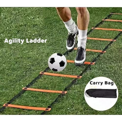 20ft Sports Agility Ladder, Agility Training Equipment for Football, Exercise, Tennis, Legs Workout with Speed Parachute, Cones and Carry Bag