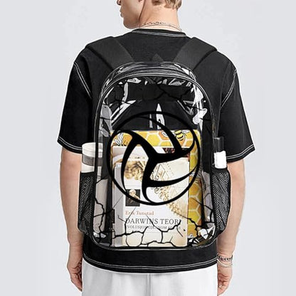 Volleyball Clear Backpack Heavy Duty for Girls Kids Boys Women | Large Cool PVC Volleyball Theme Printing Transparent Backpacks for Schools Stadium Concerts Work - Clear/Black - color: Volleyball Clear Backpack 3 Black