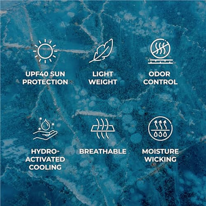 SHAKEitCOOL Large Cooling Shawl - Instant Heat Relief for Outdoor Events - color: Blue Purple Ombre
