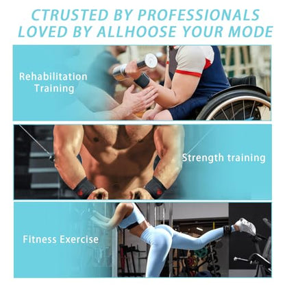 Adjustable Weightlifting Wrist & Ankle Straps with Triangle Ring for Deadlifts, Tricep Pull-Downs, Pilates, Cable Machines & Rehab – Padded Straps for Gym, Physical Therapy, and Recovery
