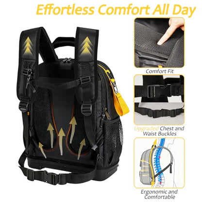 Tool Bag Backpack, Electrician Tool Backpack Heavy Duty with Laptop Compartment，Hvac Tool Back Pack w/Waterproof Molded Hard Bottom, Work Hvac Tool Backpack for Men Women Mechanic Construction