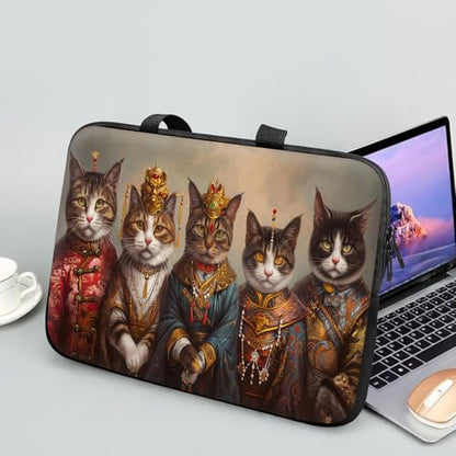 14 15 15.4 15.6 inch Laptop Handle Bag Computer Bag, Pouch Holder Notebook Sleeve Cover Soft Case Compatible for Dell,Lenovo,Toshiba HP, Asus Notebook-Handsome Cat - color: Handsome Cat