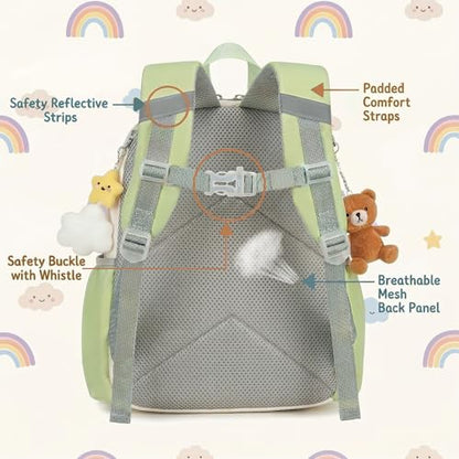 BTOOP Kids Backpack for Boys Girls 3-6, Preschool Kindergarten Backpack with Insulated Lunch Compartment & Chest Strap, Cute Lightweight School Travel Bag Fits A4 Folder - color: Brown Checkered, size: Age 3-6 (14.5" H Fit Folder)