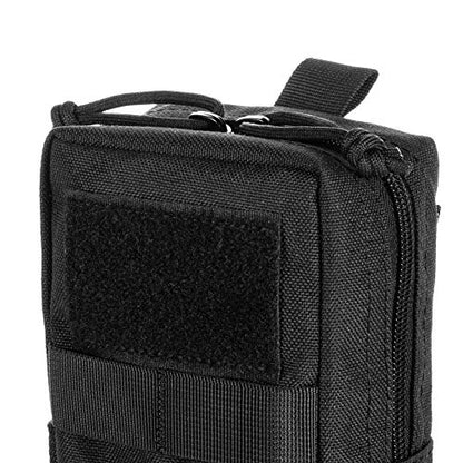 Upgraded Sports Water Bottles Pouch Bag, Tactical Drawstring Molle Water Bottle Holder Tactical Pouches, Travel Mesh Water Bottle Bag Tactical Hydration Carrier - color: BLACK_WaterPouch-Small Pouch