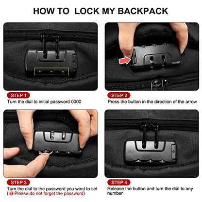 LOVEVOOK 17 inch Travel Laptop Backpack, DarkGrey, Waterproof, Anti-Theft with Lock, USB Charging Port, Large Capacity, Multi-Purpose - color: Darkgrey, size: 17 inch