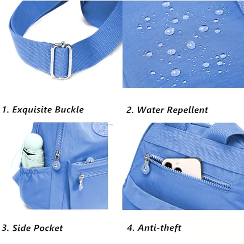 Mini Backpack Purse for Women, Stylish Daypack Shoulder Bag, Small Lightweight Daypack for Work Travle College (A- Light Blue) - color: A- Light Blue