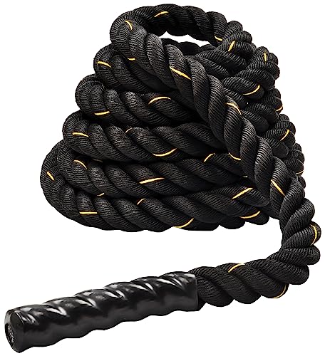 Fitvids Battle Rope 1.5Inch 2 Inch Diameter Poly Dacron 30 FT, 40 FT, 50 FT Length, Heavy Ropes for Home Gym and Workout - style: 2-Inch, 30FT
