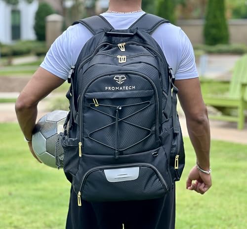 Sports Backpack, All-in-One Design for Size 5 Soccer Ball or Size 7 Basketball, Laptop-Ready, Cleat Storage, Hydration System, Quick Access Zipper - Ideal for Gym and Sports