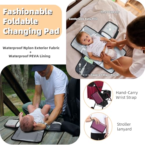 ROSEGIN Diaper Bag Backpack with Changing Pad, Pacifier Case, Baby Bag for Boy Girl Toddler - Large, Stylish, Waterproof Travel Quilted Diaper Bag for Mom - Baby Shower - Purple - color: Purple