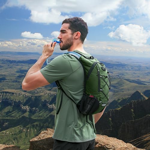Lightweight Hydration Backpack, Running Backpack with 2L Water Bladder - color: Army Green-2