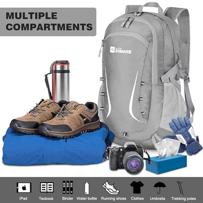 ZOMAKE Lightweight Packable Backpack 35L, Foldable Backpacks Water Resistant Collapsible Light Daypack for Hiking(Silver Grey) - color: Silver Grey B