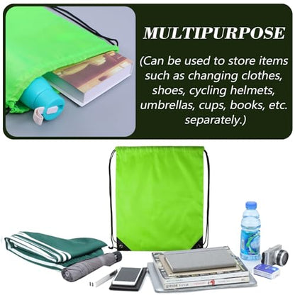 Drawstring Backpack 4PCS Bulk String Backpack Drawstring Bags Sport Gym Cinch Bag Nylon String Bag for Women Men (Green 4PCS) - color: Green 4pcs