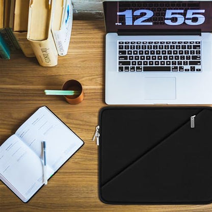 Laptop Sleeve Case 15.6 inch, Traveling Carrying Computer Sleeve Bag with Zippered Pocket, Shockproof Protective Laptop Cover Compatible for Apple Notebook, HP, Dell, Acer, Asus, Lenovo, Black - color: Black, size: 15.6 inch