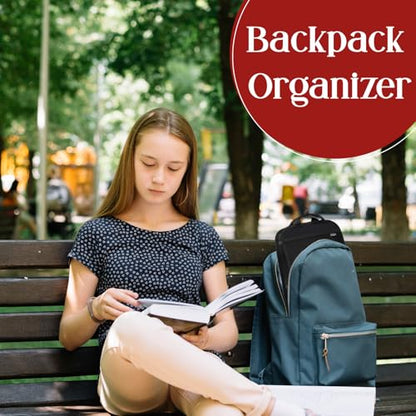 GillyGro Unisex Foldable Vertical Backpack Organizer Insert for Tote Bag, Carry On, Picnic, Camping - With Pockets & Handle - color: Black/Gray