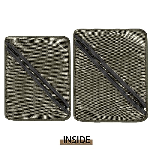 PETAC GEAR Tactical Storage Mesh Pouch Set,Insert Modular Utility Admin Pockets,Travel Organizer EDC Bag - color: Ranger Green -BK
