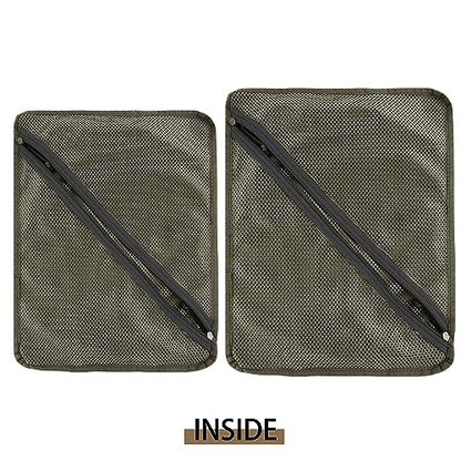 PETAC GEAR Tactical Storage Mesh Pouch Set,Insert Modular Utility Admin Pockets,Travel Organizer EDC Bag - color: Ranger Green -BK
