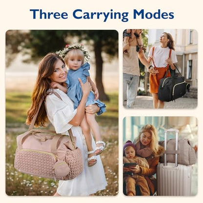 mommore Diaper Bag Tote, Large Capacity Travel Diaper bags, Hospital Bag for Labor Delivery, Baby Bag with Pacifier Case | Hospital Bag - color: Coffee