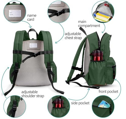 atgark Toddler Backpack for Boys 2-5: Preschool Kindergarten Backpack - 13" Daycare Backpack Fit A4 Folder - color: Broccoli, style: Ages 2-5 (13" H Fit A4 Folder)