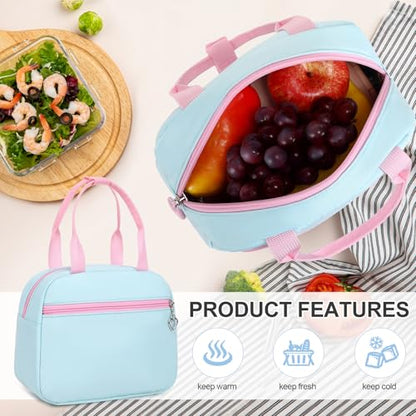 DIGOBAY Backpacks for Girls, 3PCS School Backpack with Lunch Box Pencil Pouch for Teen Girls Kids Elementary Primary Middle High College Travel School bag Bookbag Set Aquamarine-pink - color: Aquamarine-pink