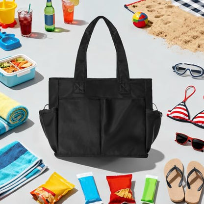 Odoland Soft Cooler Bag – Leakproof Insulated, Collapsible for Beach, Camping - color: Black