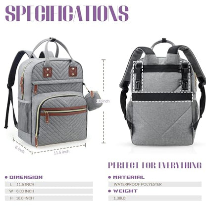 Tuwubi Diaper Bag Backpack, Baby Essentials Travel Tote Bag, Multi function Waterproof Backpacks, Travel Essentials with Stroller Straps & Pacifier Case - Grey - color: Grey, size: Medium