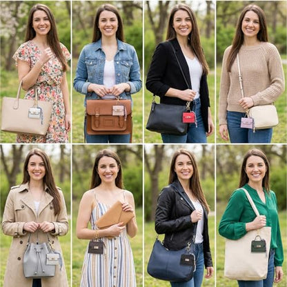 8 Pcs Mini Backpack Keychain Bulk, Mini Coin Purses for Women Cute PU Leather Makeup Bag with Keychain, Multi Pocket Card Holder Cable Organizer Giftable Zipper Pouch (8 Colors)