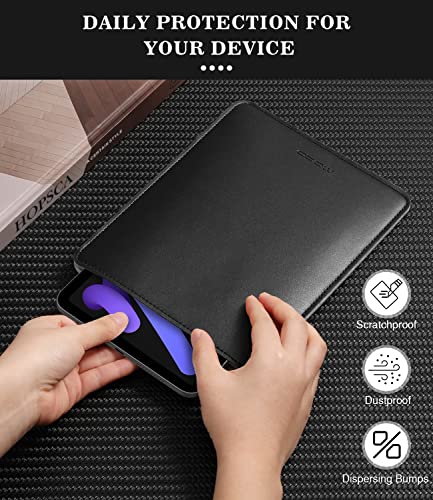 MoKo 7-8 Inch Tablet Sleeve, PU Leather Briefcase Slim Stylish Case Pouch Fit with New iPad mini (A17 Pro) 8.3" 2024, iPad mini 6/5/4/3/2/1, Galaxy Tab S2 8.0, Tab A 8.0, ZenPad Z8s 7.9, Black - color: Black, size: 7-8 inch