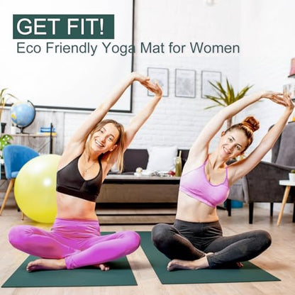 3 mm Thick Yoga Mat Bulk, Non Slip Exercise Workout Fitness Pad for Women Men, Gym Home Yoga Pilates, Easy to Clean, Sturdy PVC - color: Dark Green