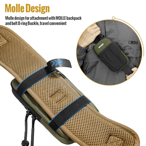 ONETIGRIS Cell Phone Pouch, Molle Holster Holder for Men Belt, for iPhone 17 Pro Max/Air/17/16/15/14 /13/12/11/X/XR/XS/8 Plus/7/6, for Galaxy S25 Ultra/s25/S24 /S23/S22/S21 - color: Green