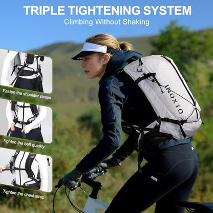 IX INOXTO Hydration Backpack, 20L Multipurpose Hiking Backpack with 2L Water Bladder, Water Backpack Insulated Hydration Pack Ideal for Hiking and Cycling - color: White