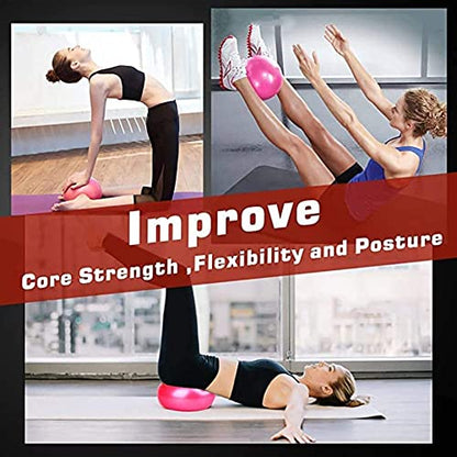 9 Inch Exercise Pilates Mini Yoga Balls Barre for Home Stability Squishy Training Physical Therapy Improves Balance with Inflatable Straw(Orange)
