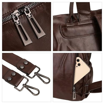 Uromee Backpack Purse for Women Vegan Leather Ladies Fashion Travel Tassel Shoulder Bag Convertible Coffee bag - color: 0243 Coffee 2