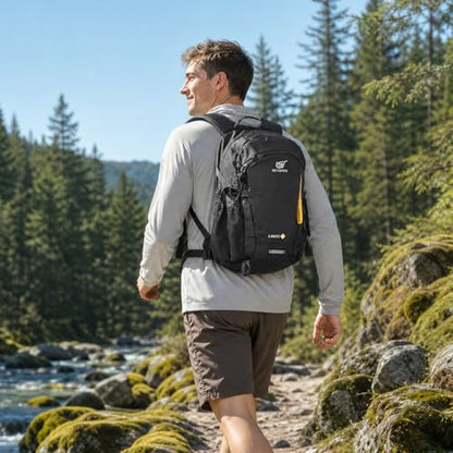SKYSPER Small Hiking Backpack, 20L Lightweight Travel Backpacks Hiking Daypack for Women Men - color: Lantc20-black, size: 20l