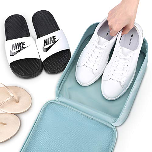 Mossio Shoe Bag Holds 3 Pair of Shoes for Travel and Daily Use Storage Pouch - color: White Cactus